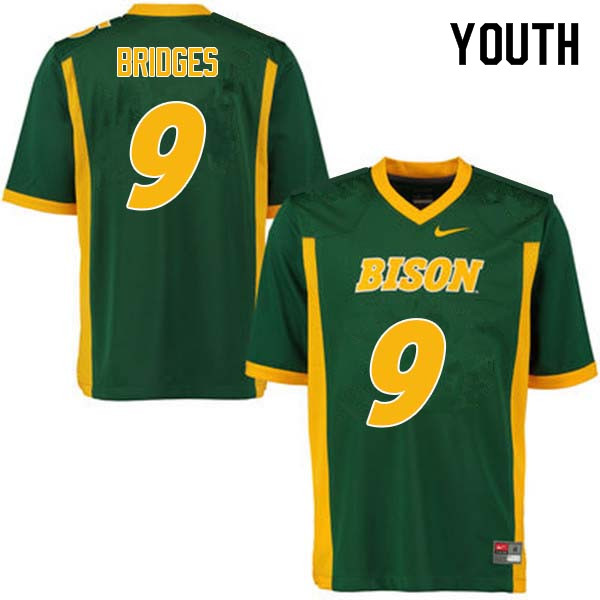 Youth #9 Marquise Bridges North Dakota State Bison College Football Jerseys Sale-Green